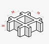 Настил композитный решетчатый ORTO  38x38x38 