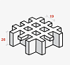Настил композитный решетчатый ORTO 19x19x26 